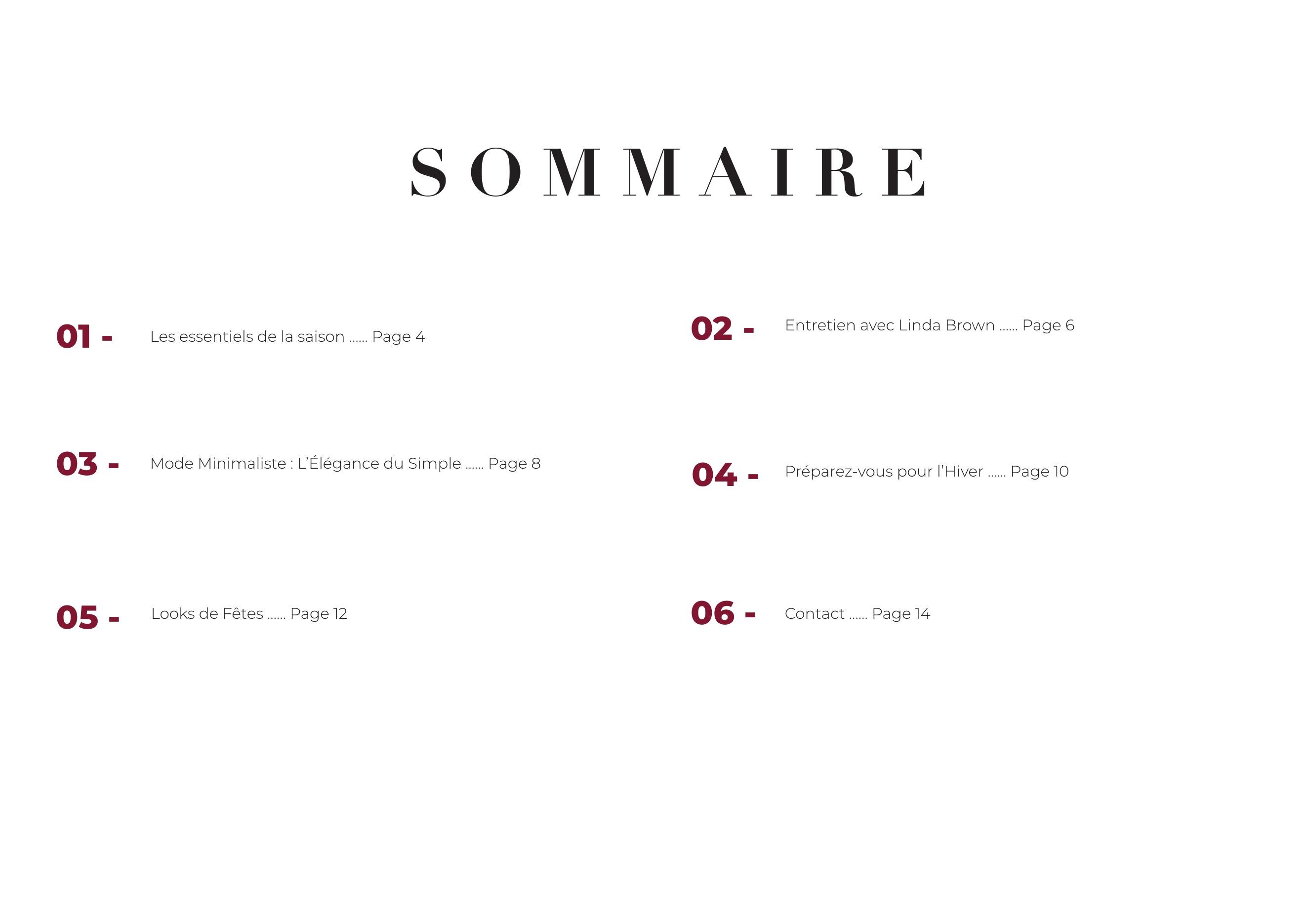 Double page sommaire et article Les Essentiels de la Saison