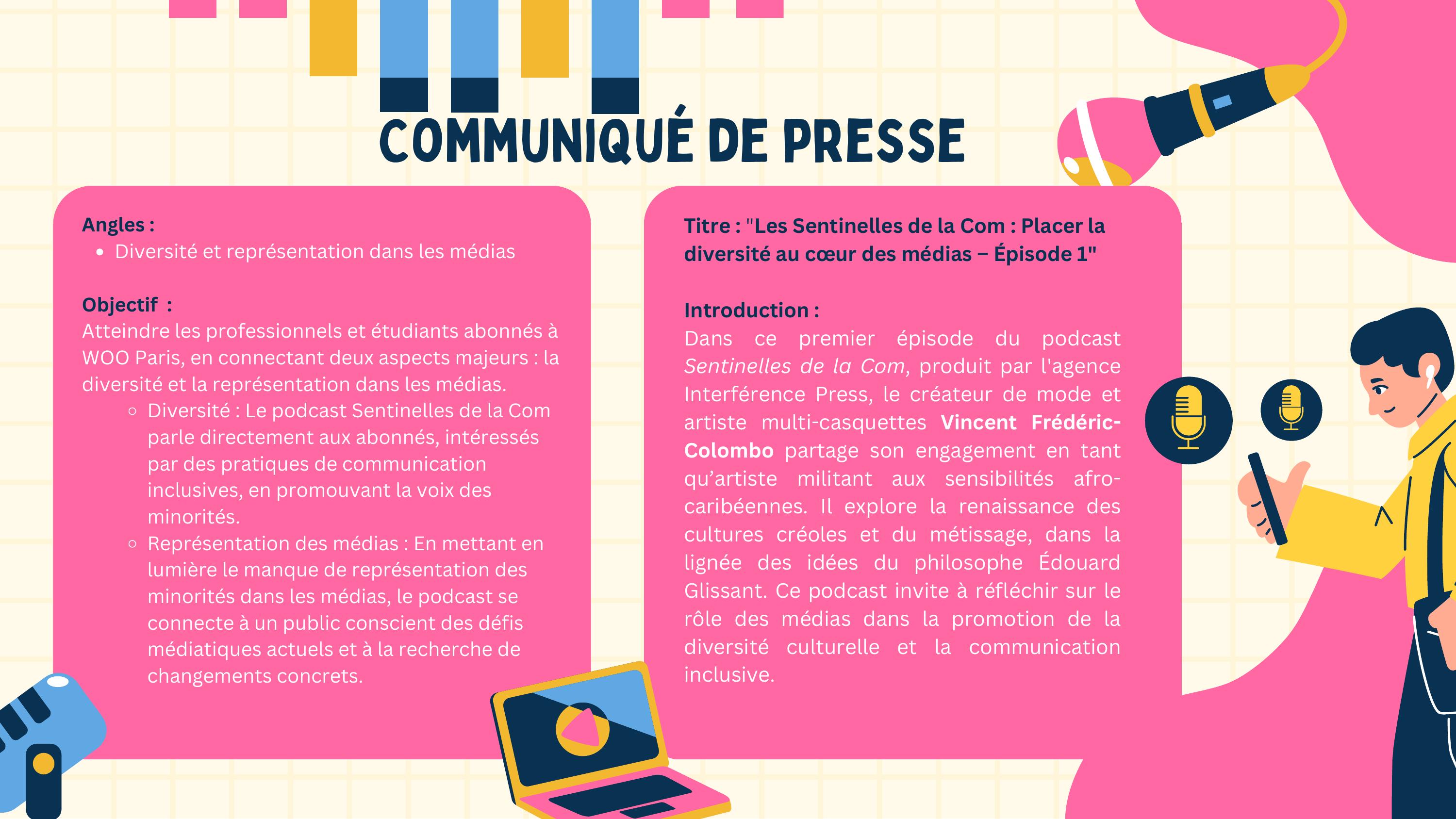 Dossier Les Sentinelles de la Com : communiqué de presse pour WOO Paris